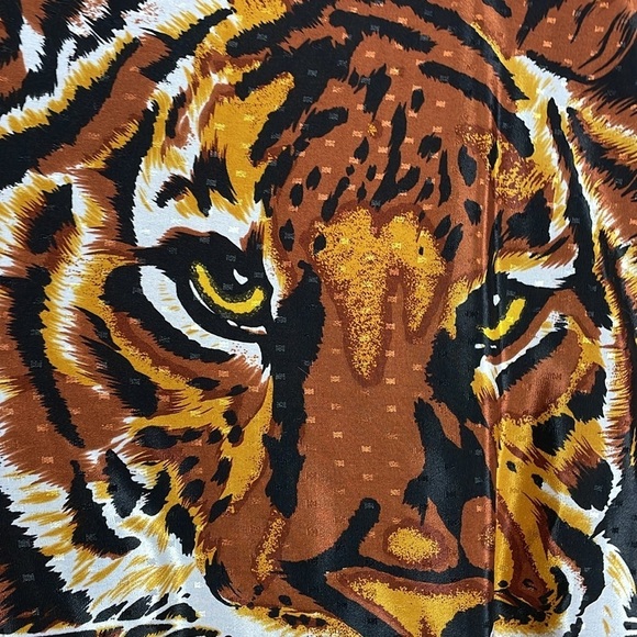 Vintage Tiger Novelty Print AOP Full Zip Bomber Jacket - Picture 5 of 8